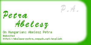 petra abelesz business card